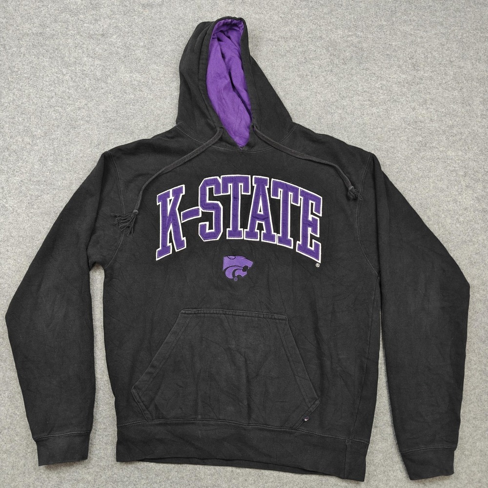 Vintage Kansas State Sweatshirt Mens Medium Black NCAA Football J-America